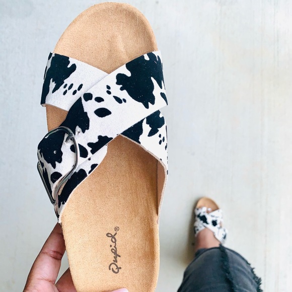 Cow Birkenstock Style Sandals - Picture 2 of 4